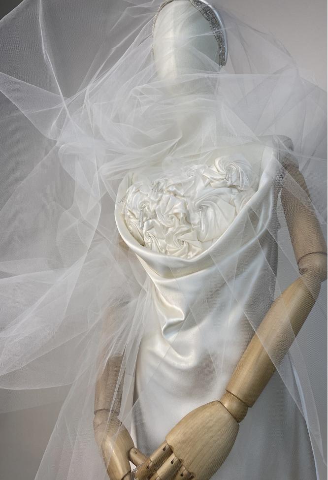 Фата длинная с драпировкой