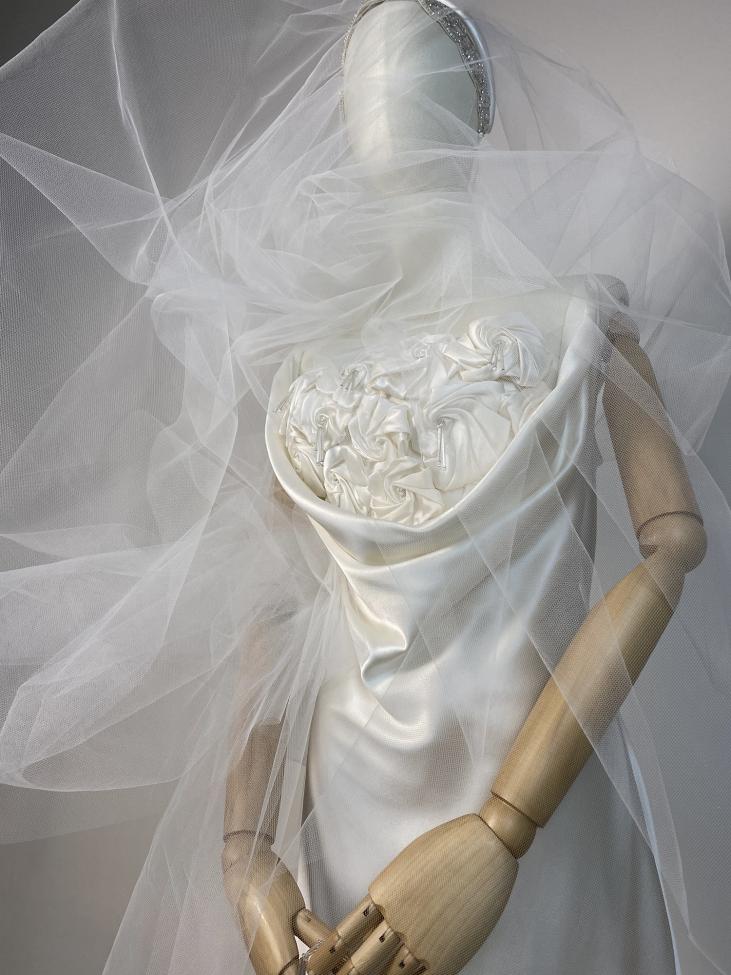 Фата длинная с драпировкой