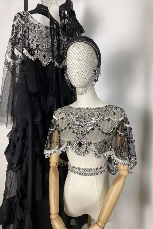 Накидка вечерняя с камнями