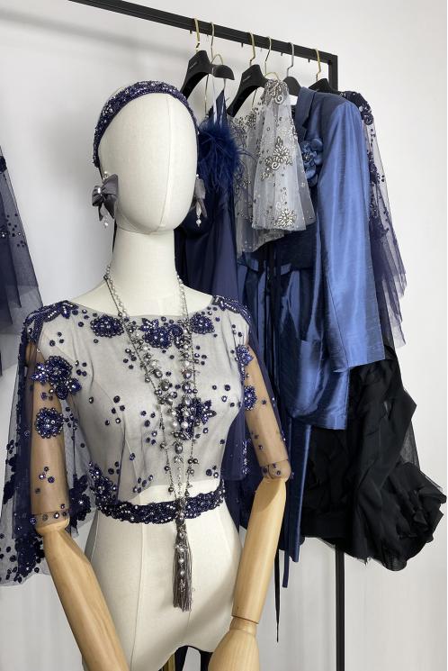 Накидка вечерняя в цвете нави