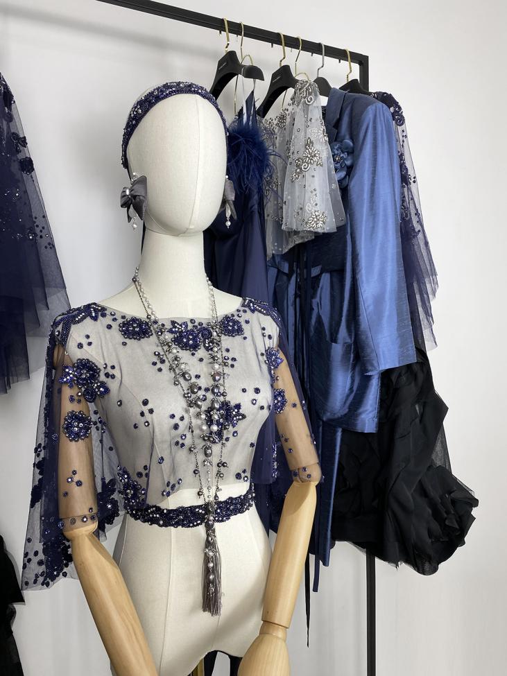 Накидка вечерняя в цвете нави