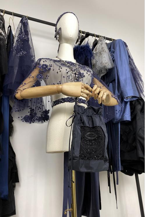 Накидка вечерняя в цвете нави