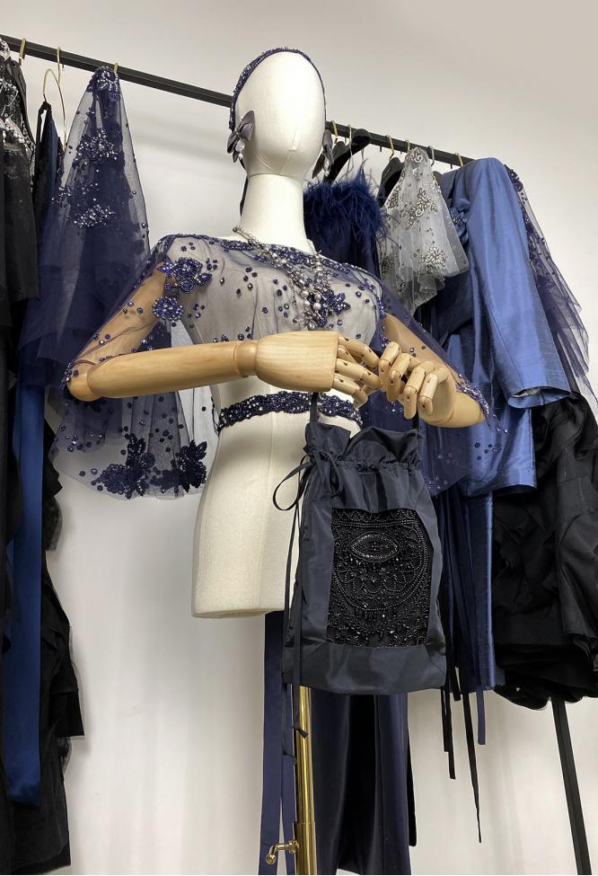 Накидка вечерняя в цвете нави