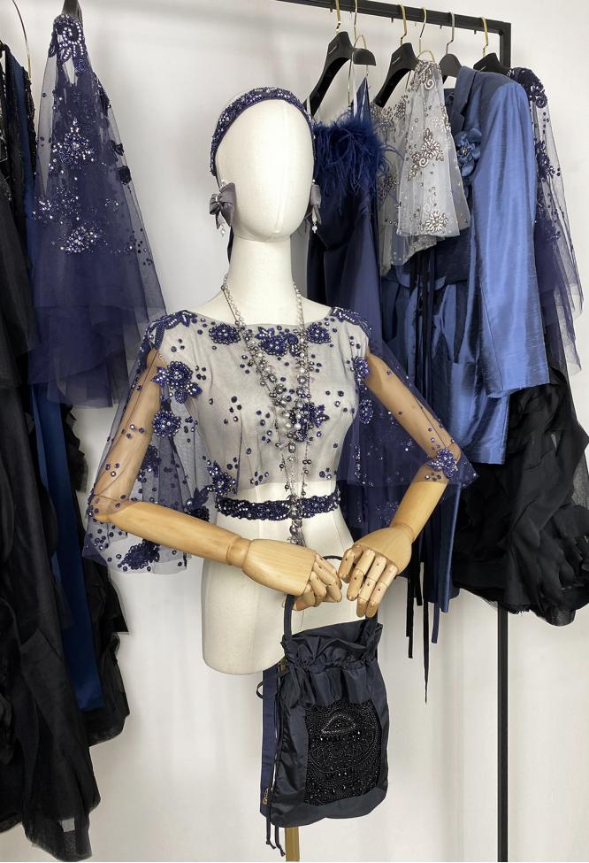 Накидка вечерняя в цвете нави