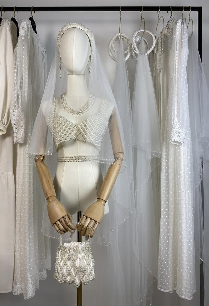 Ободок Кокошник Жемчужный