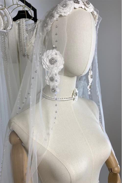 Ободок с цветами свадебный