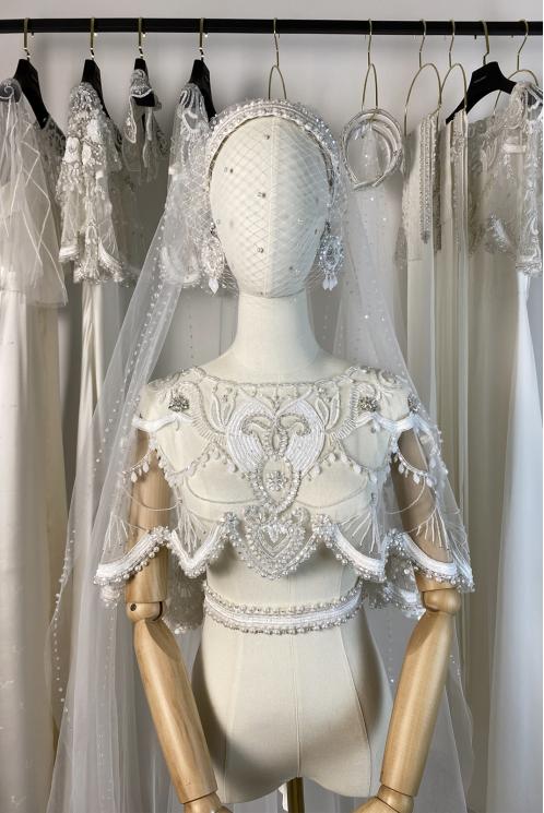 Накидка свадебная с вышивкой NICA