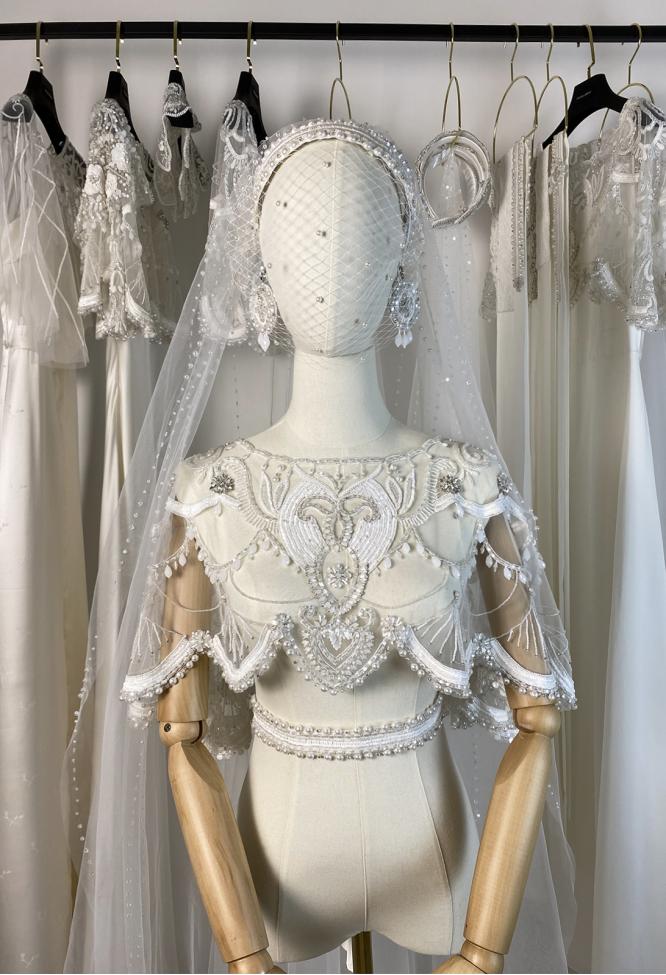 Накидка свадебная с вышивкой NICA