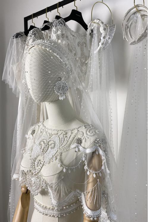 Накидка свадебная с вышивкой NICA