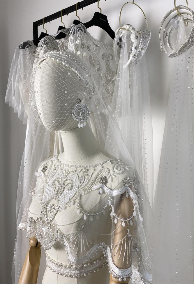 Накидка свадебная с вышивкой NICA