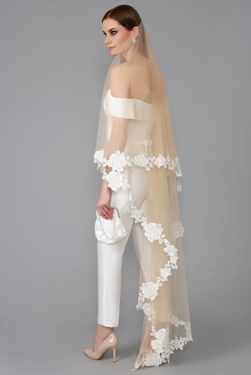 Атласный свадебный комбинезон ART.0113