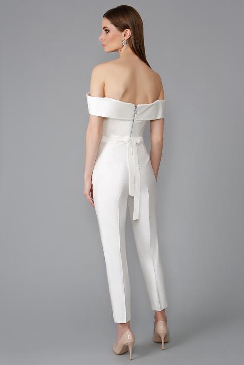 Атласный свадебный комбинезон ART.0113