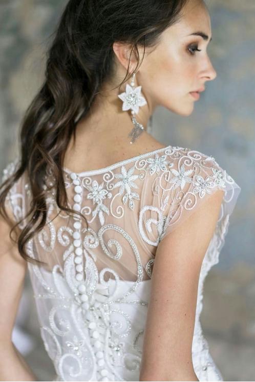 Накидка длинная с вышивкой бисером