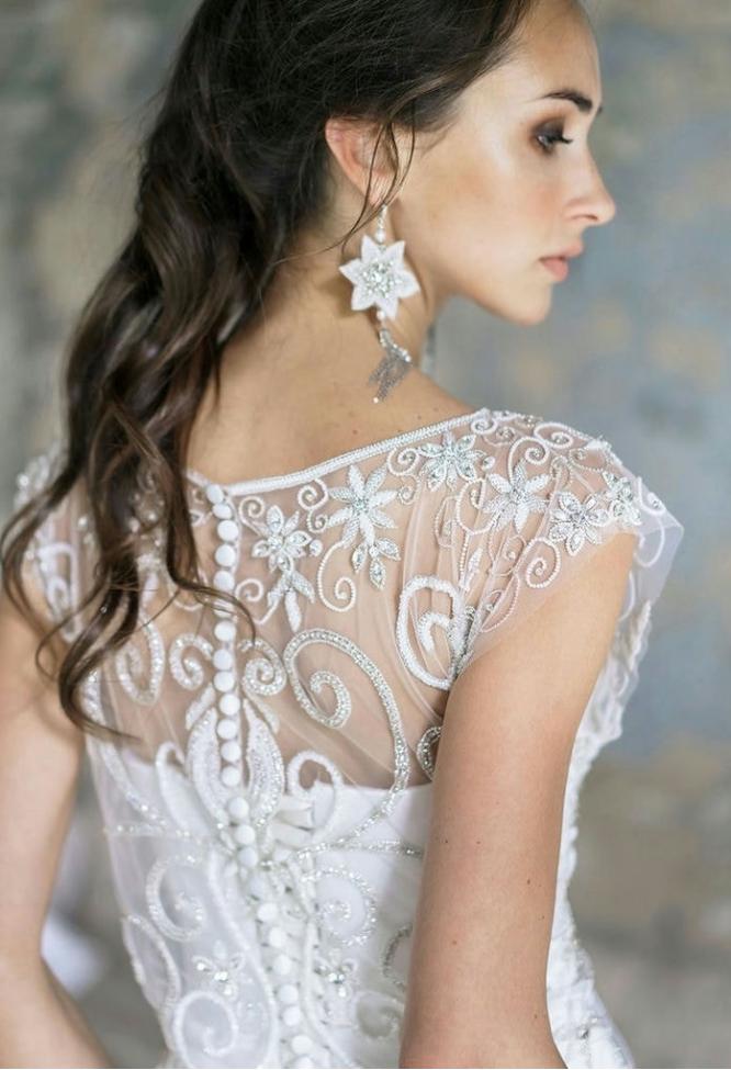 Накидка длинная с вышивкой бисером