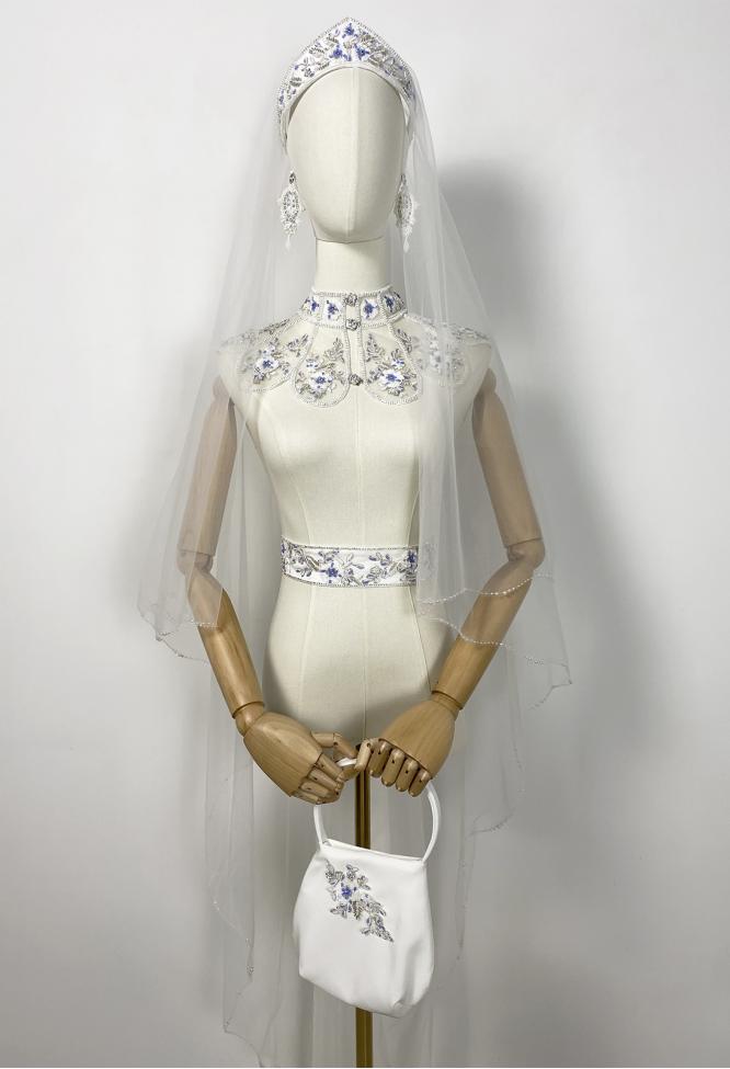 Кокошник Гжель