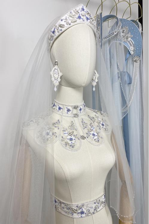 Кокошник Гжель