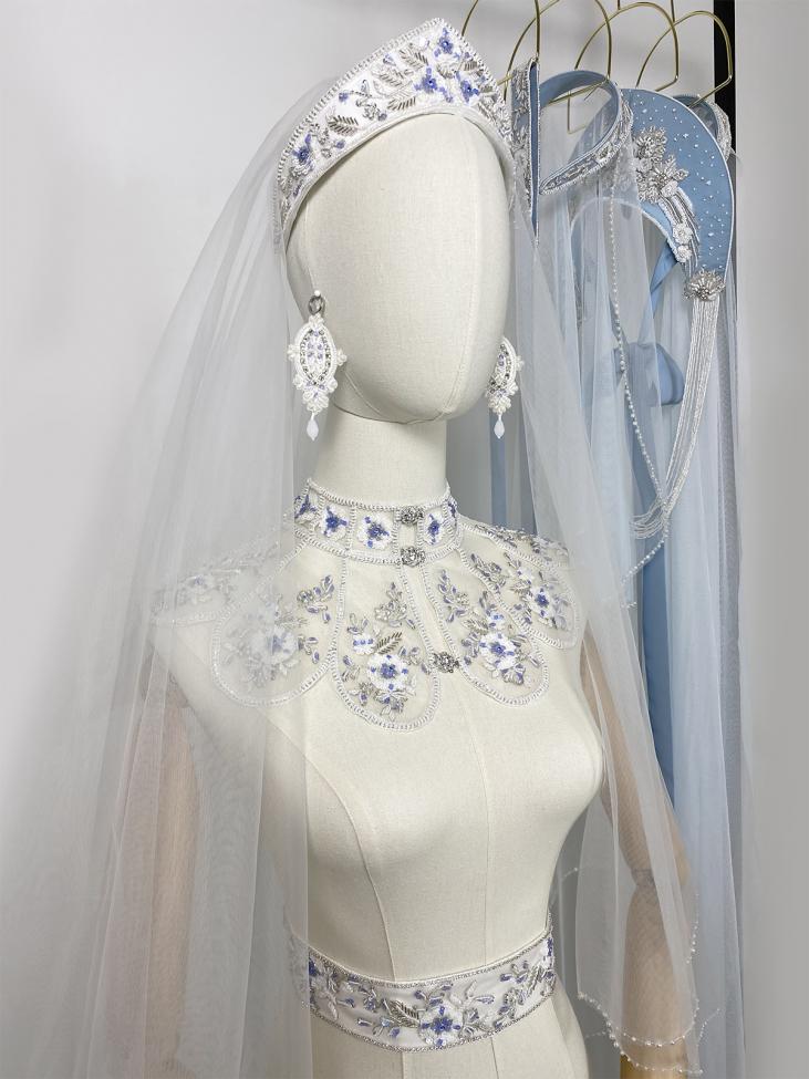 Кокошник Гжель